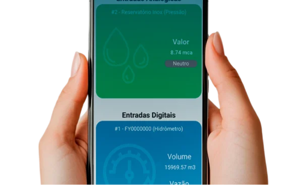 Sensor digital em tubulação de aço inox