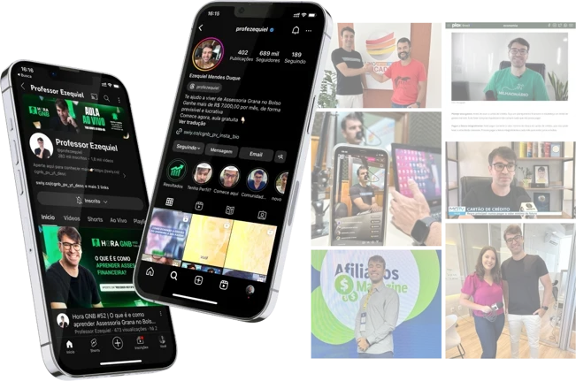 Professor Ezequiel no YouTube, no Instagram e em entrevistas na imprensa