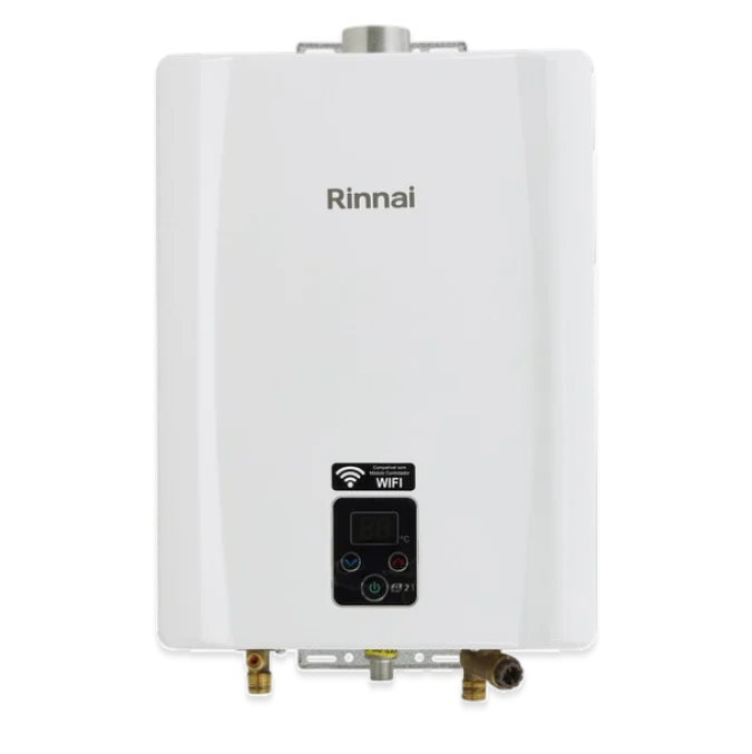Aquecedor Rinnai a gás digital com Wi-Fi