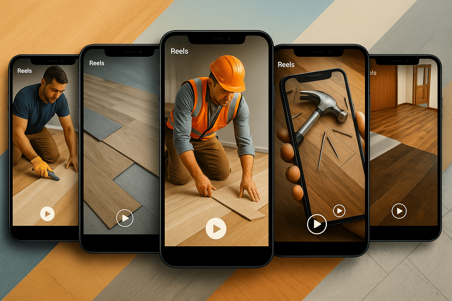 Vertical video creatives for flooring social ads