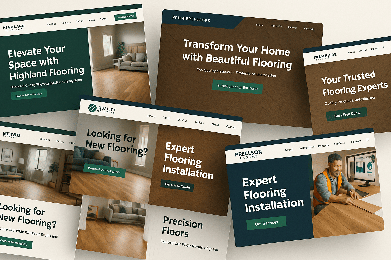 Custom flooring landing pages and websites built for conversion